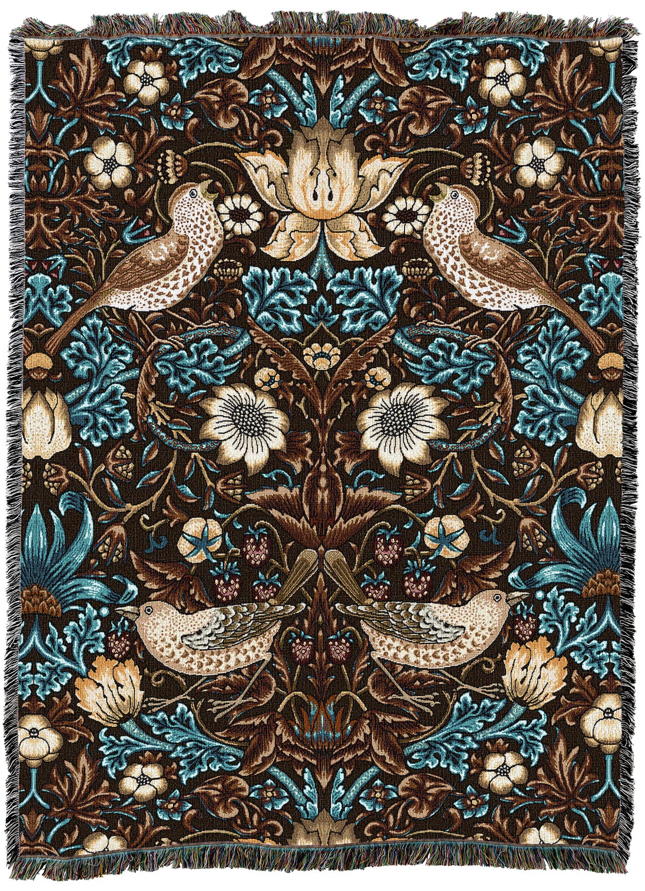 William Morris Strawberry Thief Walnut XL Throw – Quality Tapestries Inc.