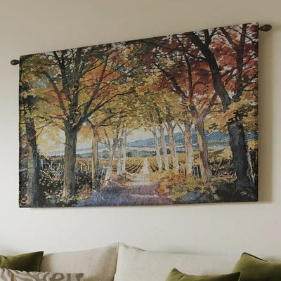 Autumn Path Trees Leaves Wall Tapestry