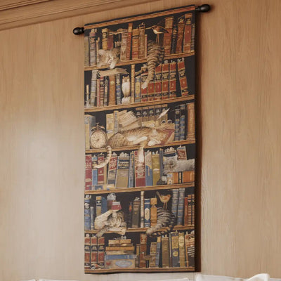 Classic Tails Library Cats Wall Tapestry