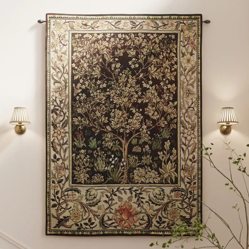 Tree of Life Umber Green William Morris Wall Tapestry