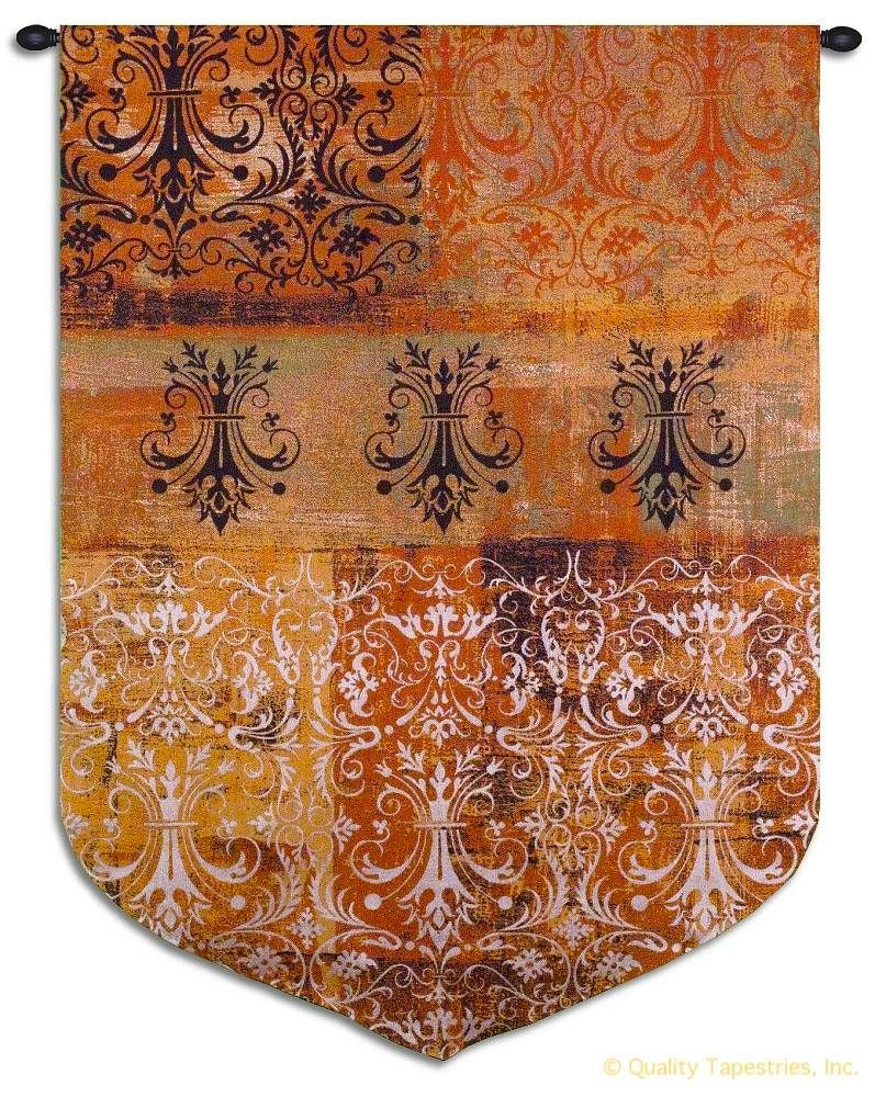 Damask Chandelier Orange Arabian Wall Tapestry