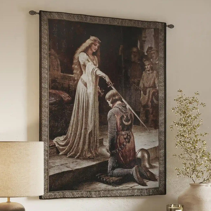 Edmund Leighton Accolade Wall Tapestry