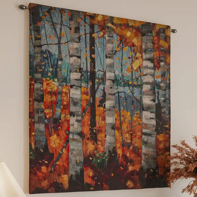 Birch Trees in Autumn Wall Tapestry