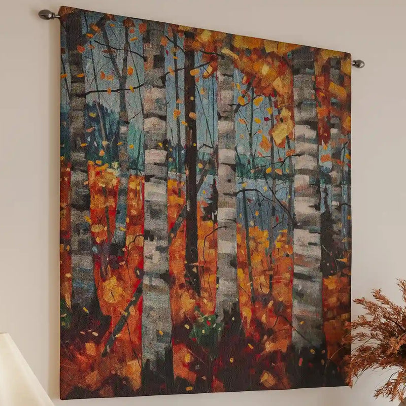 Birch Trees in Autumn Wall Tapestry