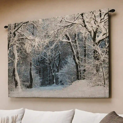 Snowy Forest Wall Tapestry