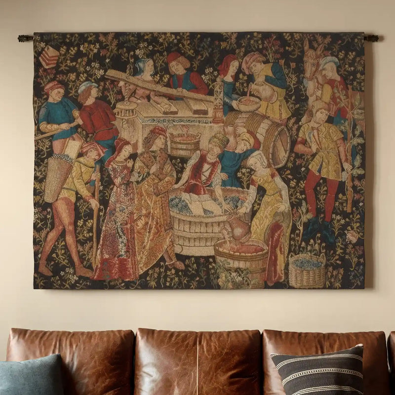 Medieval Product of the Vine Belgian Wall Tapestry