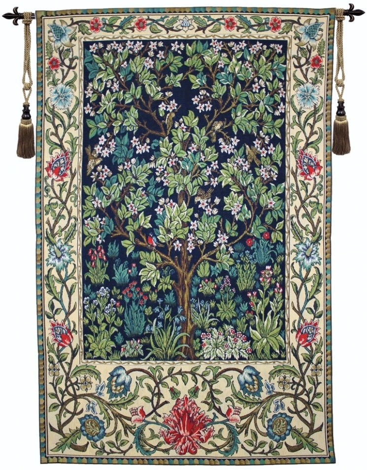 Tree of Life Green William Morris Belgian Wall Tapestry