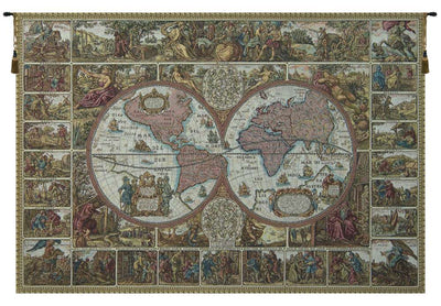 Mappemonde Map of the World French Wall Tapestry