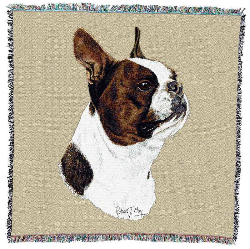 Boston Terrier Brown Small Throw