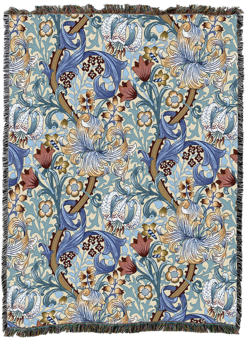 William Morris Golden Lily Blues Throw