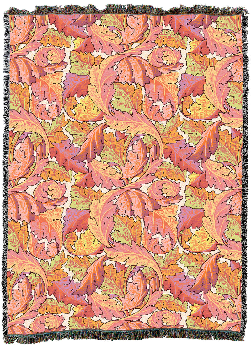 William Morris Acanthus Leaves Sherbet XL Throw