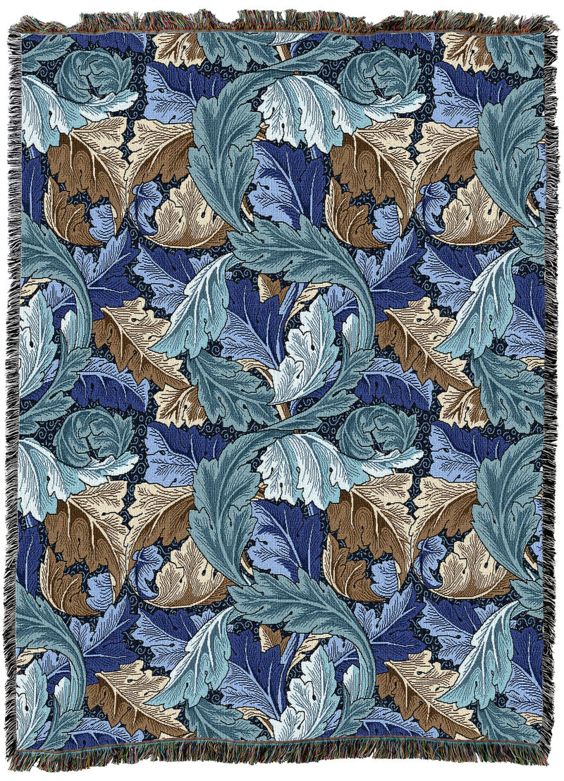 William Morris Acanthus Leaves Midnight Throw