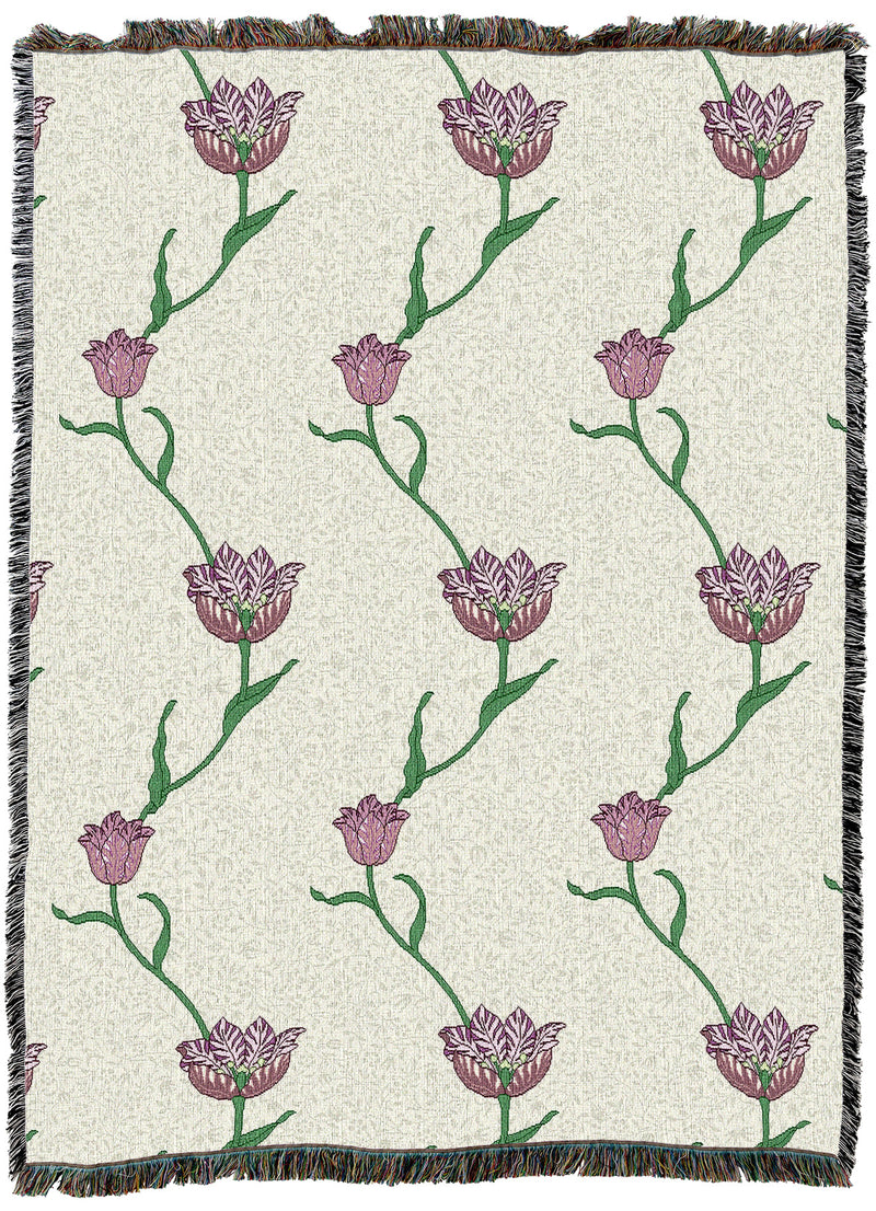 William Morris Garden Tulip Rose Throw