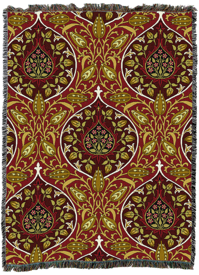 William Morris Rosebud Ruby Throw