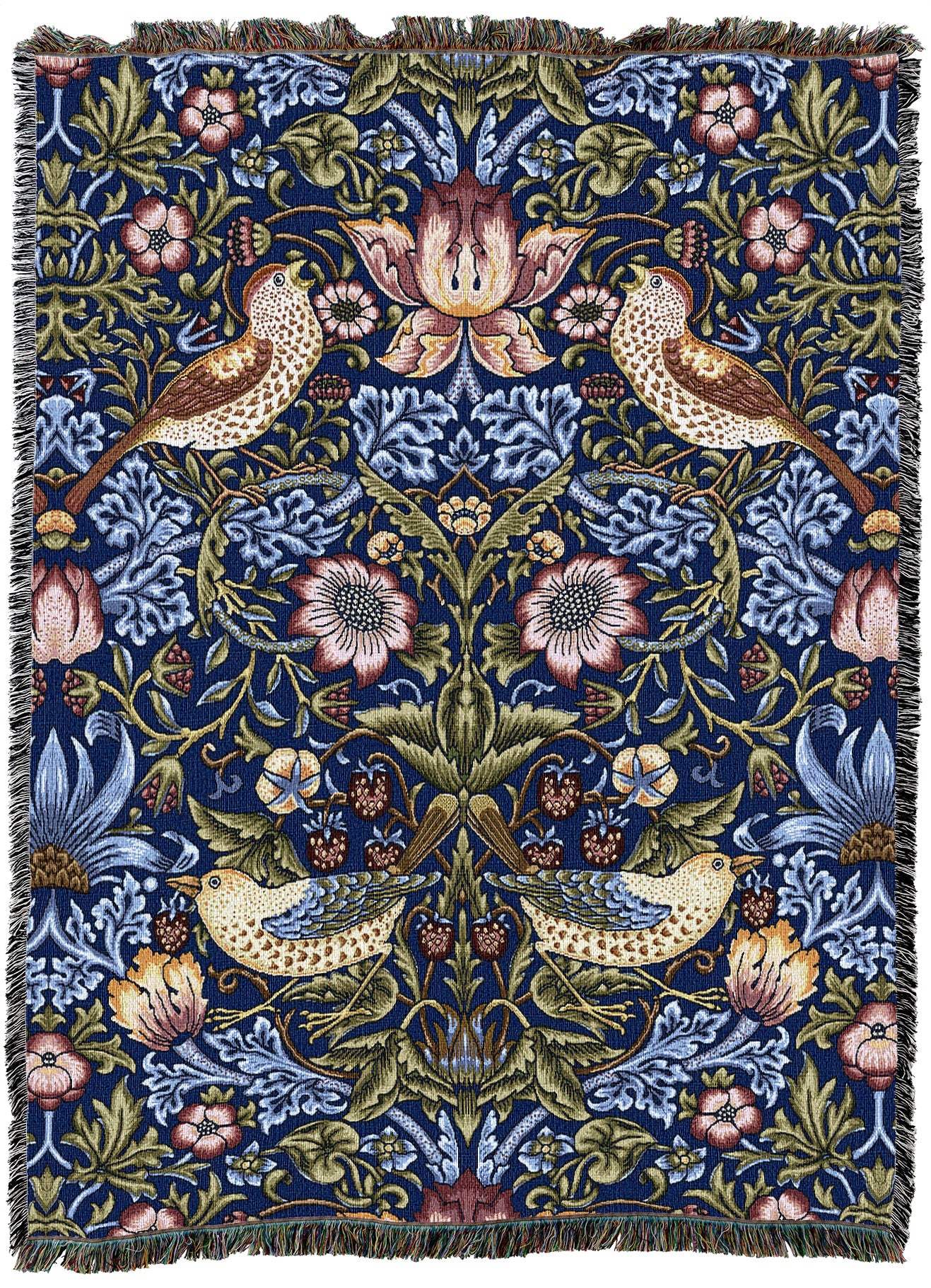 William Morris Strawberry Thief Indigo Throw – Quality Tapestries Inc.