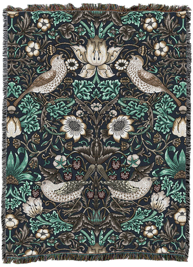 William Morris Strawberry Thief Slate Throw