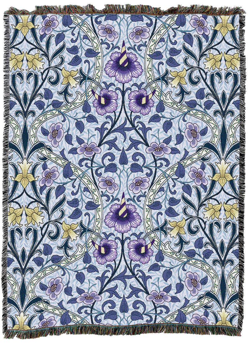 William Morris Daffodil Denim Throw