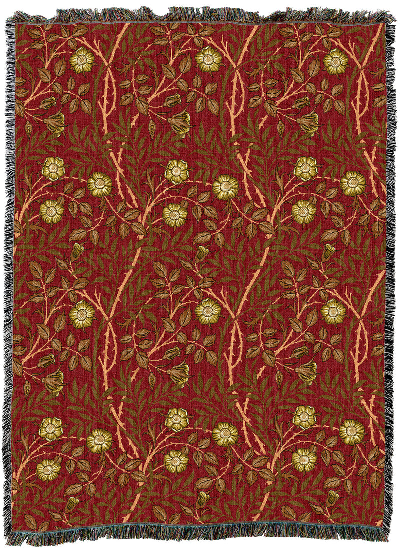 William Morris Sweetbriar Scarlet XL Throw