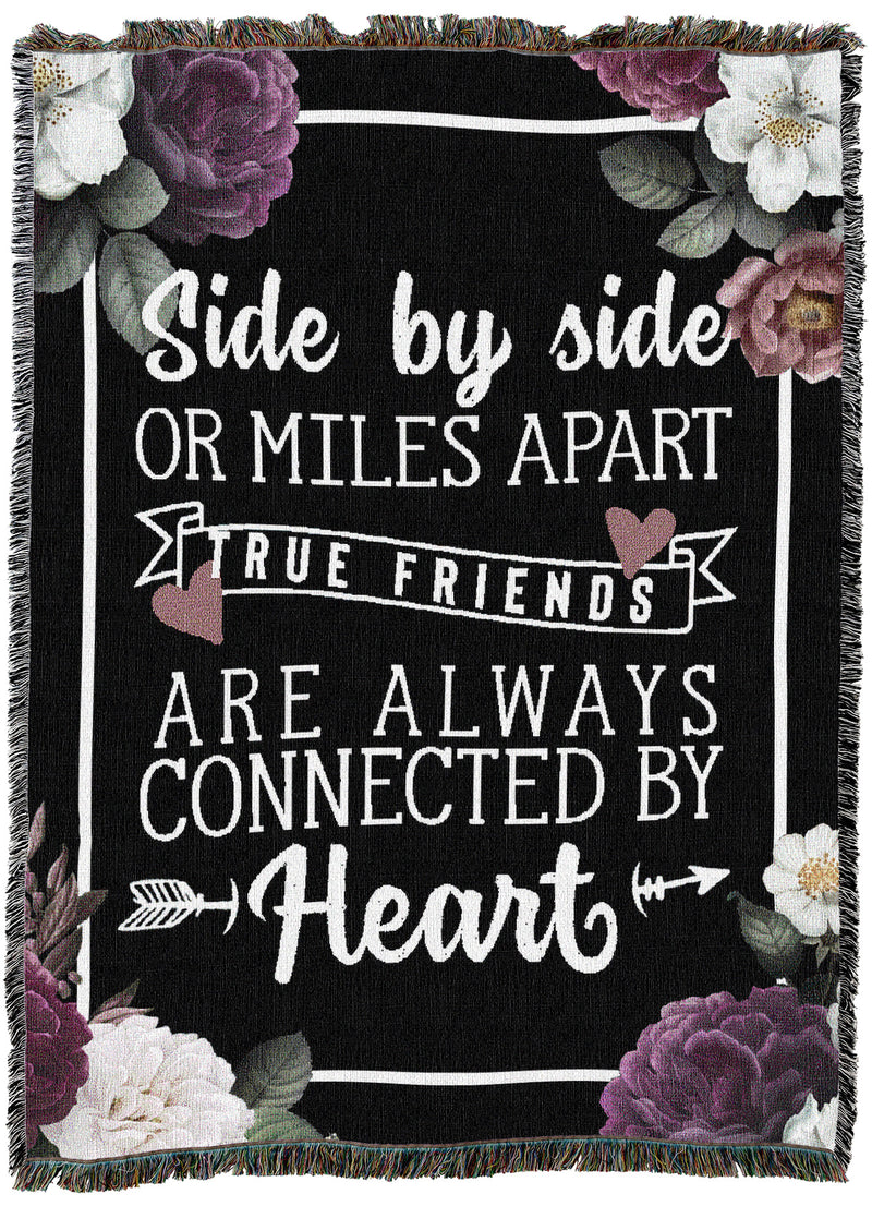 Side By Side Friends Floral Frame Throw