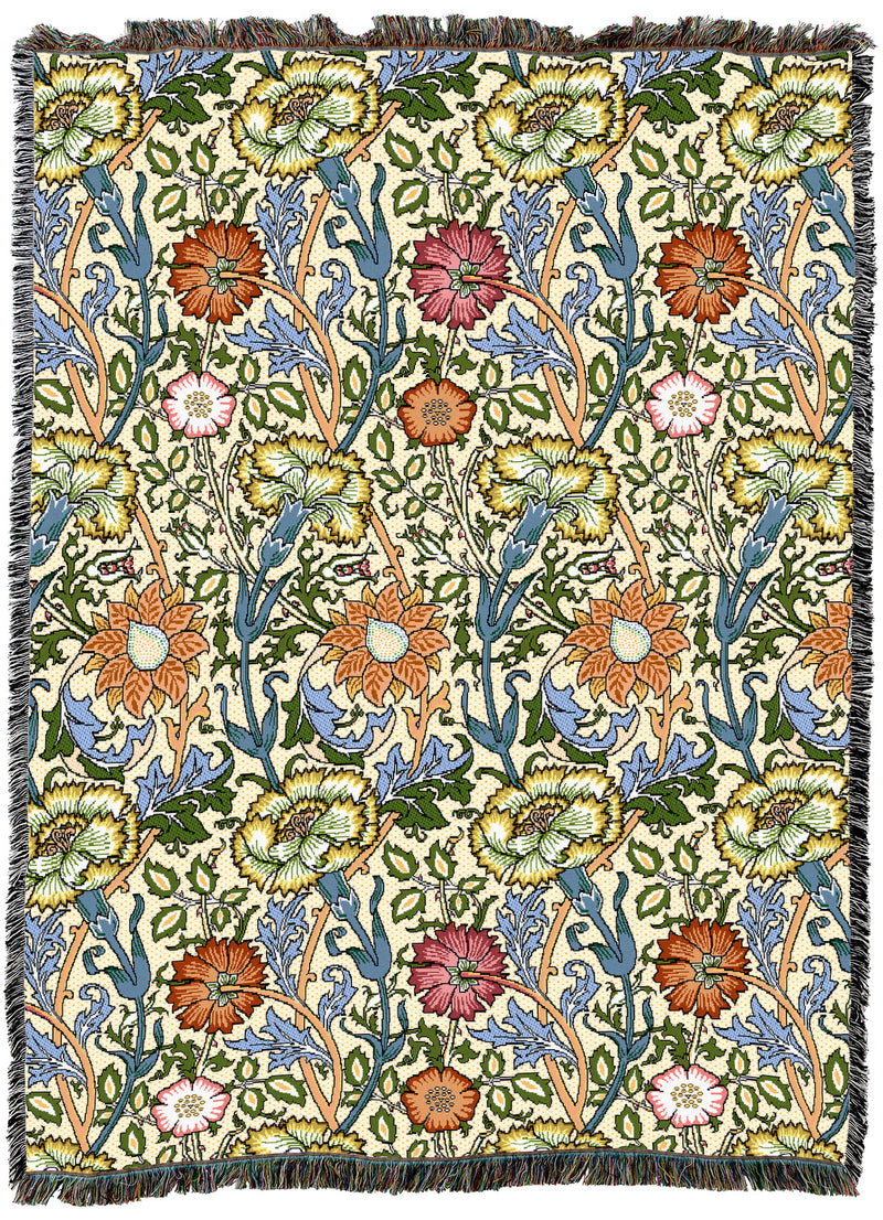 William Morris Pink And Rose Throw