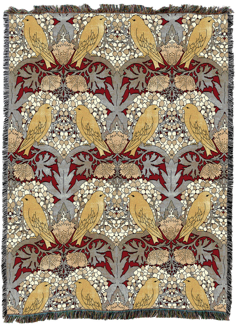 CFA Voysey Birds And Berries Silver Throw