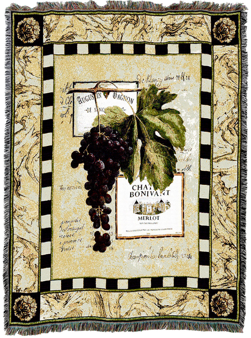 Grapes and Labels IV Throw