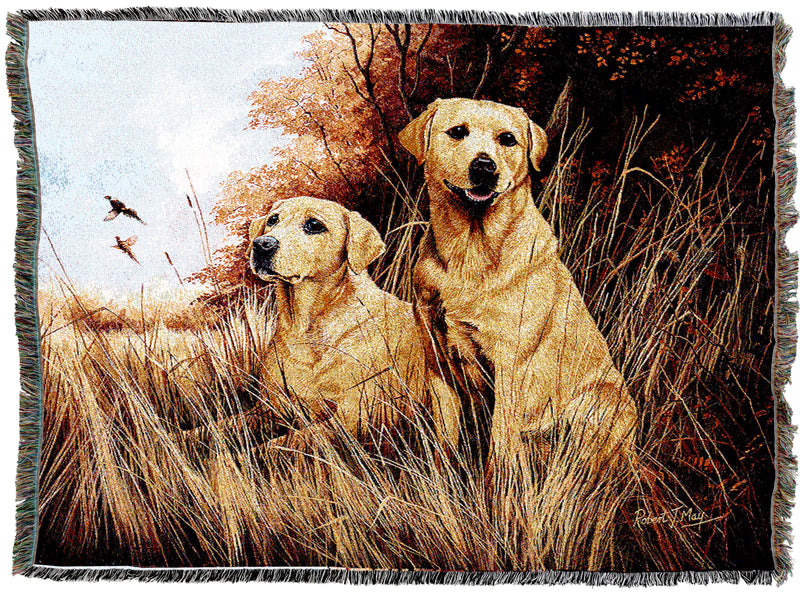 Labrador Retrievers Yellow Throw