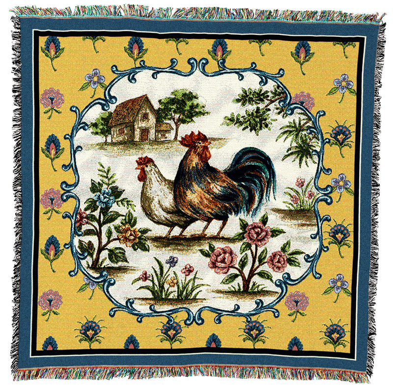 Country Roosters Small Throw