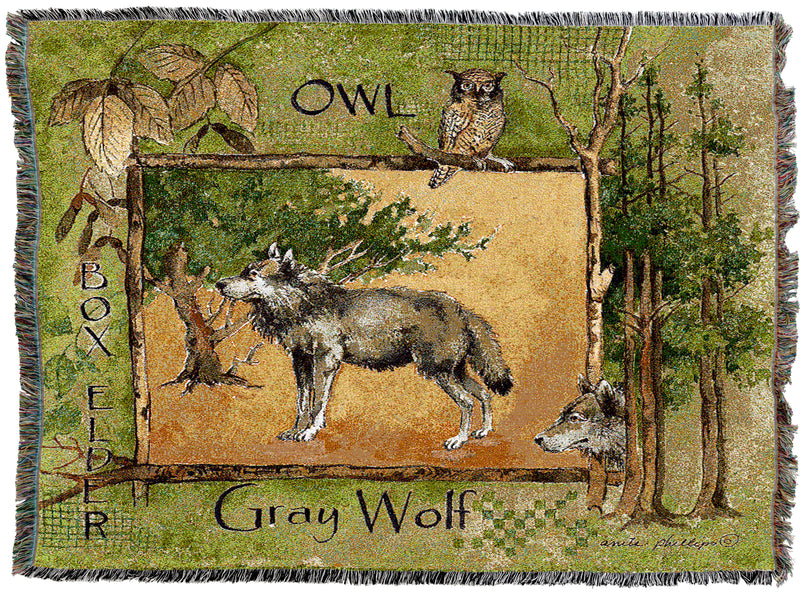 Gray Wolf Lodge Throw