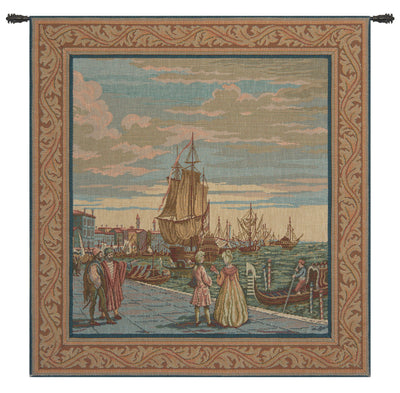 Lagoon Scene in Venice Italian Wall Tapestry