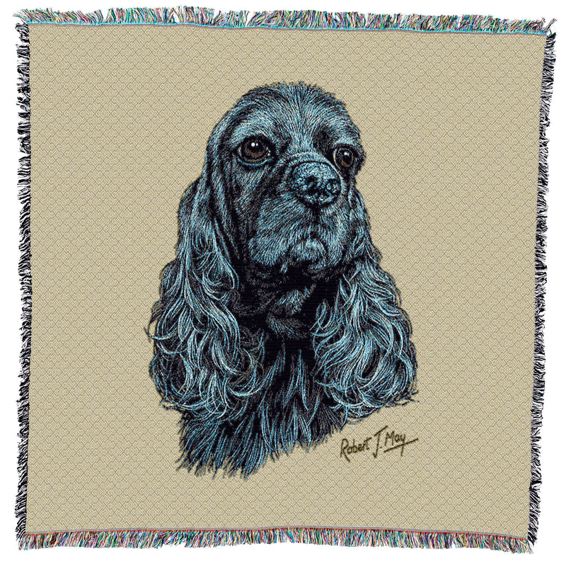 Cocker Spaniel Black Small Throw