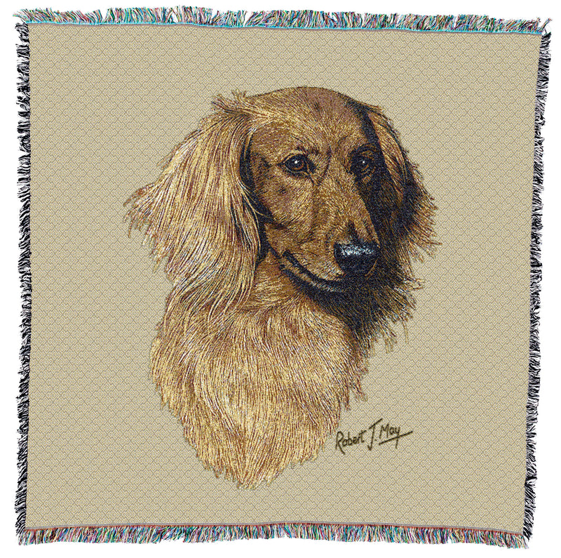 Long-haired Dachshund Red Small Throw