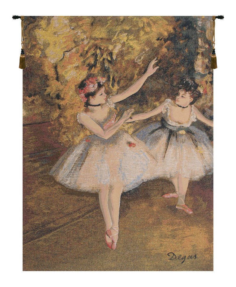 Two Dancers On Stage by Degas European Wall Tapestry