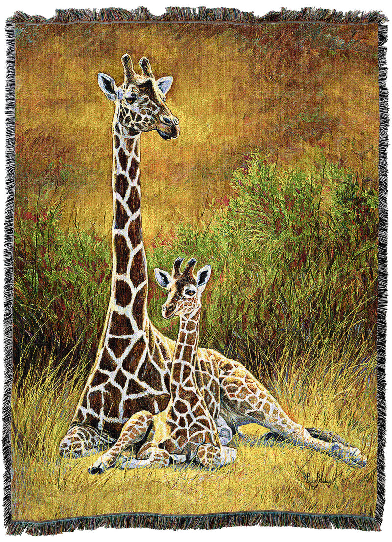 Mother and Son Giraffe Throw