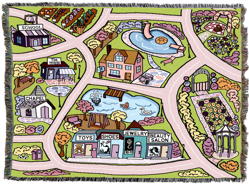 Road Play Mat Pink Throw