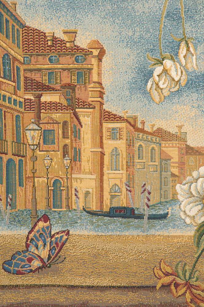 Venice Balcony with Flowers Italian Wall Tapestry