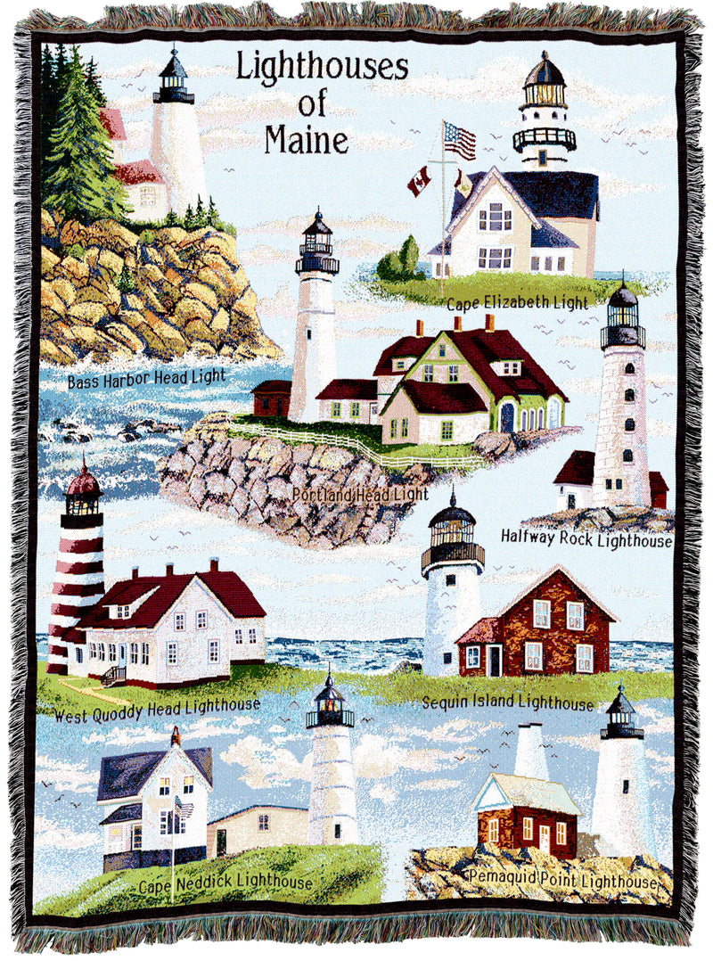 Lighthouses of Maine Throw