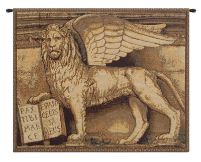 Lion with Books Italian Wall Tapestry