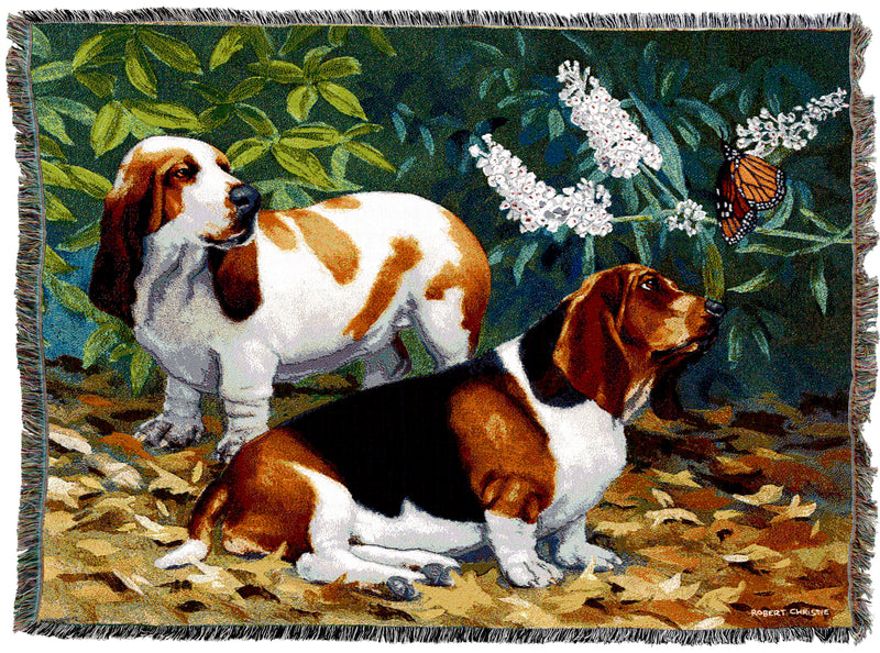 Basset Hound and Butterfly Throw