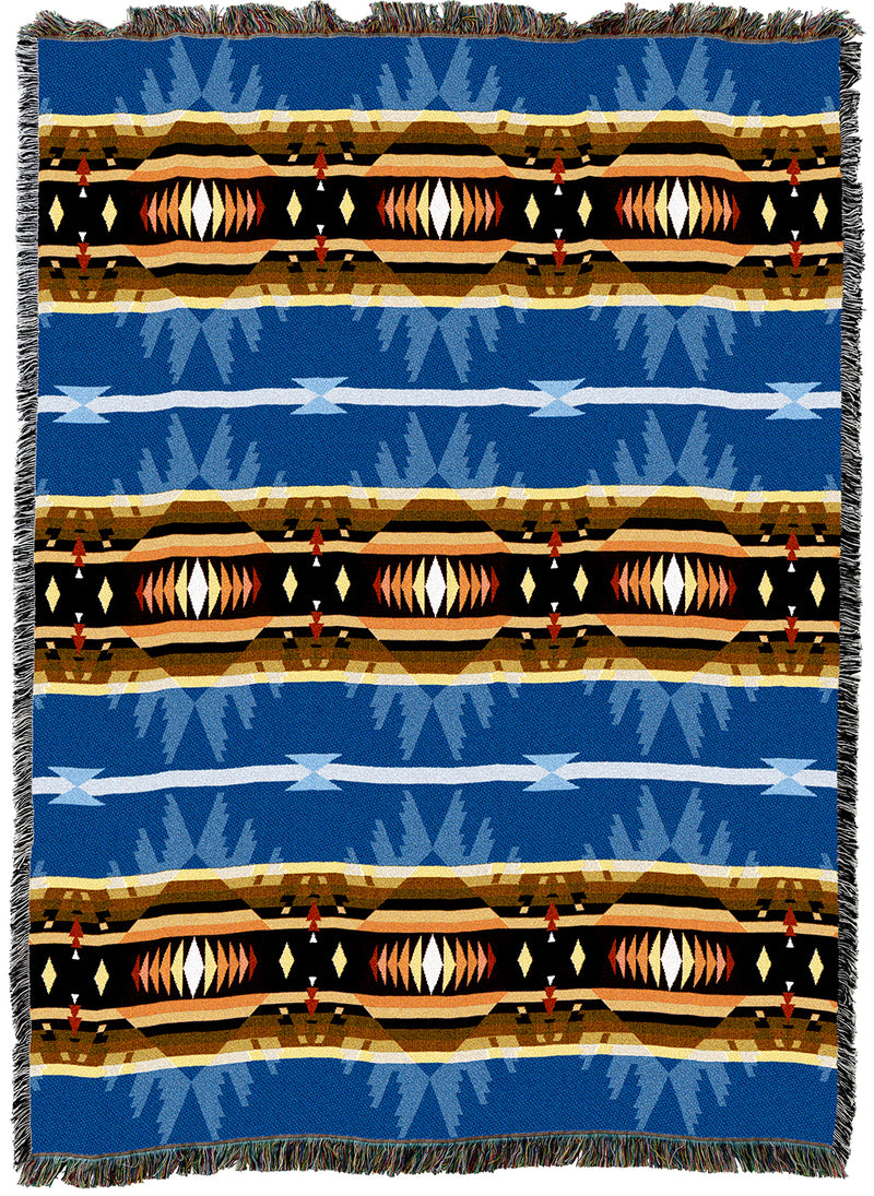 Cimarron Blue Tapestry Throw