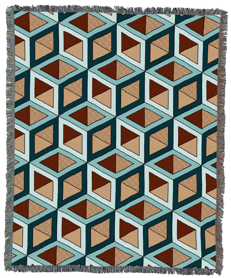 Blocks Teal 60x50 Throw