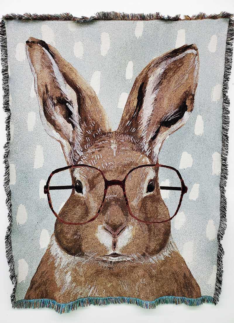 Bunny with Glasses Throw