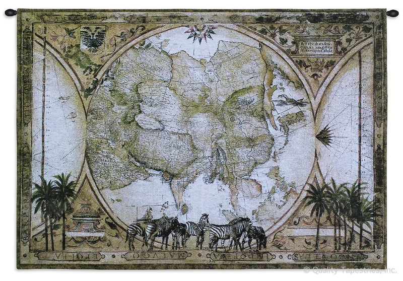 Old World Vintage Map Pangaea Wall Tapestry