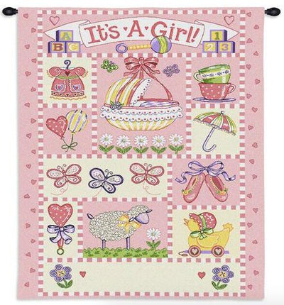 It's a Girl Wall Tapestry