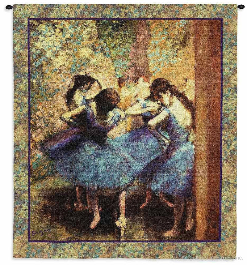 Ballet Dancers in Blue Wall Tapestry