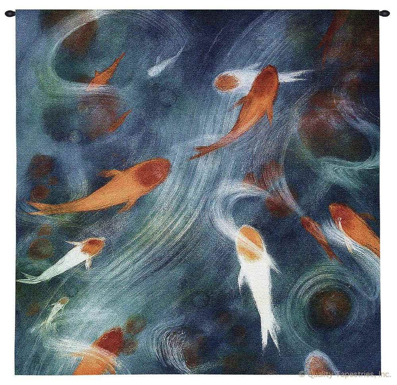 Playing Koi Wall Tapestry