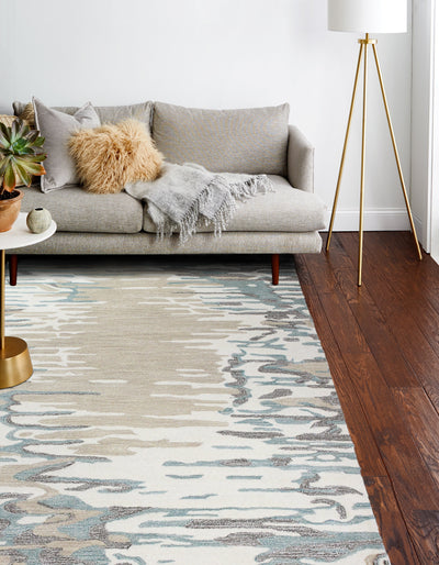 Greenwich Area Rug, Ivory Aqua