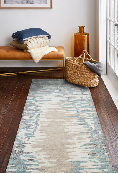 Greenwich Area Rug, Ivory Aqua