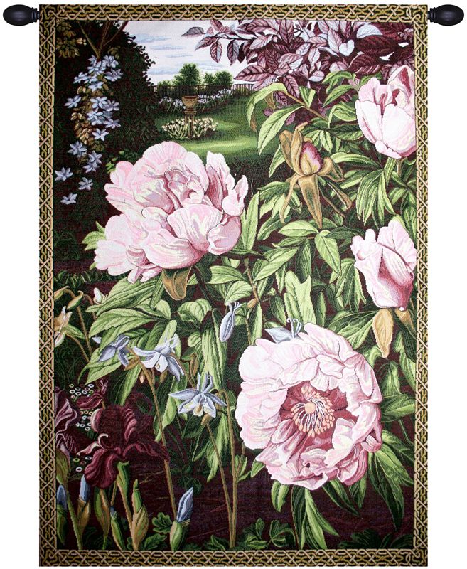 Pink Peonies Italian Wall Tapestry